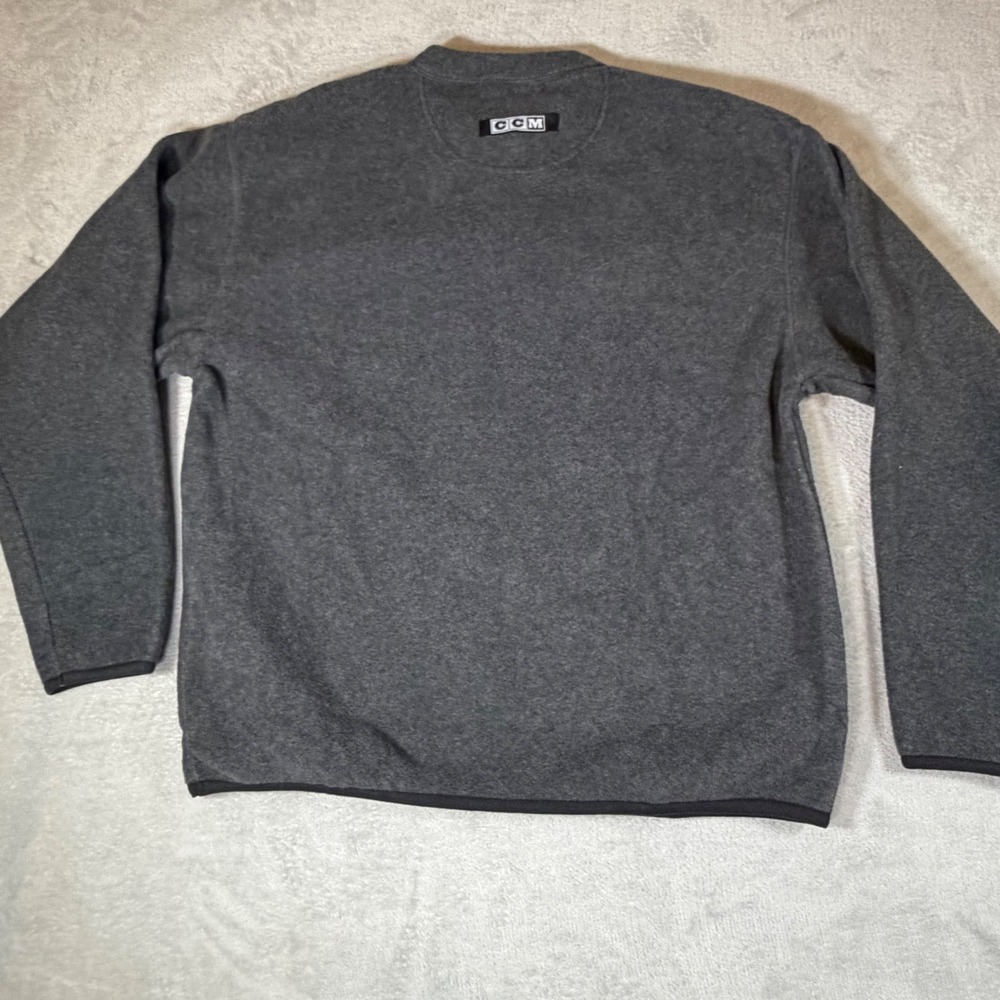 CCM Bud Light NHL Varsity Crew Fleece Sweatshirt Gray Mens Large Made In Canada - Picture 2 of 6